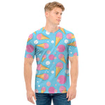 Pink Ice Cream Pattern Print Men's T-Shirt