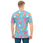 Pink Ice Cream Pattern Print Men's T-Shirt