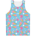Pink Ice Cream Pattern Print Men's Tank Top