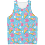 Pink Ice Cream Pattern Print Men's Tank Top