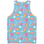 Pink Ice Cream Pattern Print Men's Tank Top