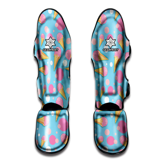 Pink Ice Cream Pattern Print Muay Thai Shin Guard