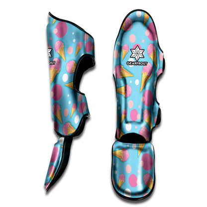 Pink Ice Cream Pattern Print Muay Thai Shin Guard