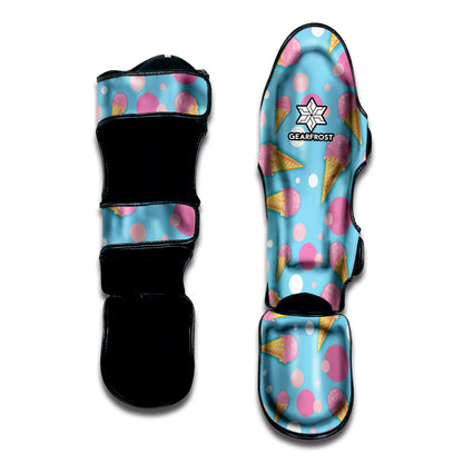 Pink Ice Cream Pattern Print Muay Thai Shin Guard