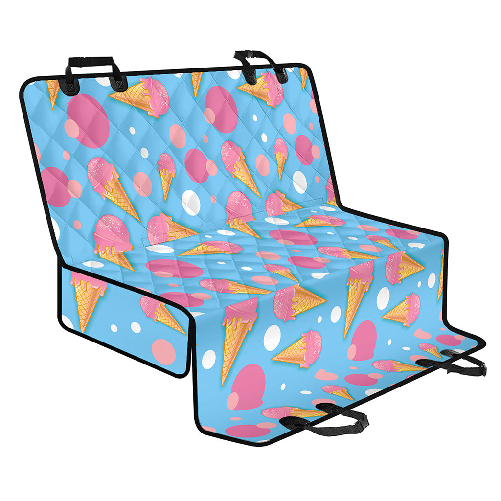 Pink Ice Cream Pattern Print Pet Car Back Seat Cover