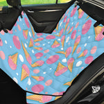 Pink Ice Cream Pattern Print Pet Car Back Seat Cover