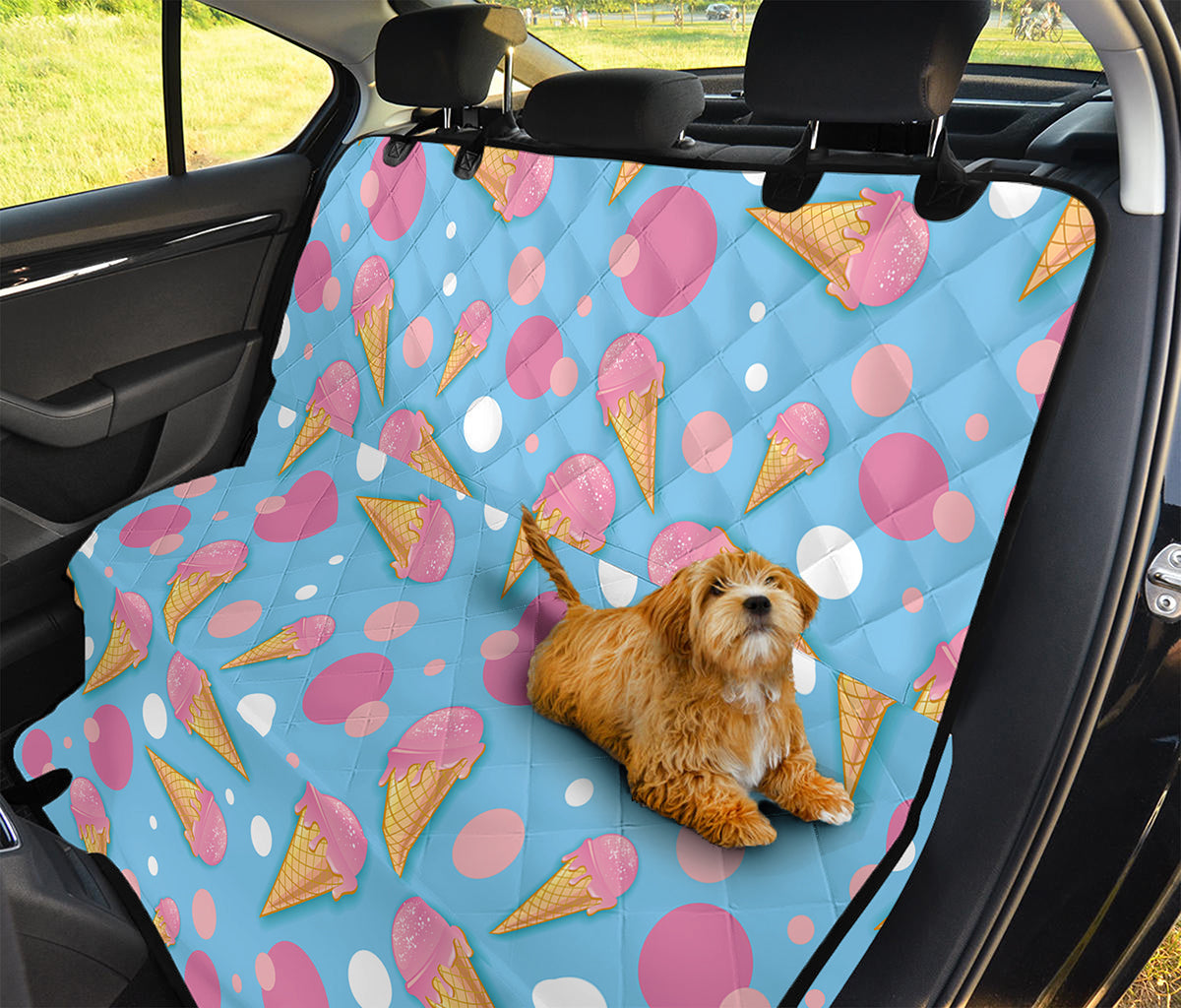 Pink Ice Cream Pattern Print Pet Car Back Seat Cover