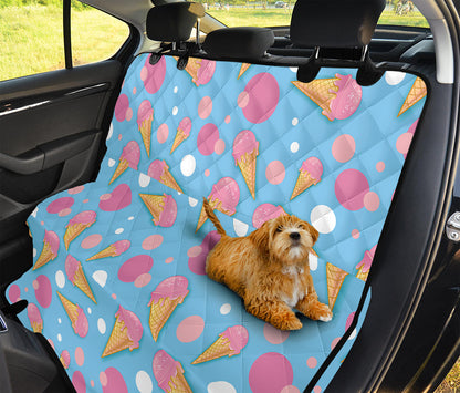 Pink Ice Cream Pattern Print Pet Car Back Seat Cover