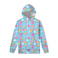 Pink Ice Cream Pattern Print Pullover Hoodie