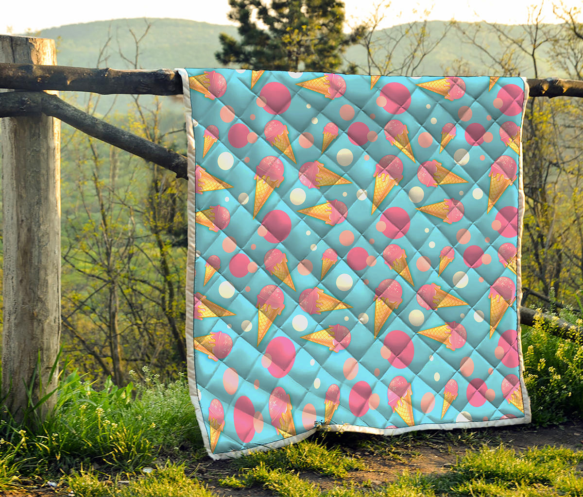Pink Ice Cream Pattern Print Quilt