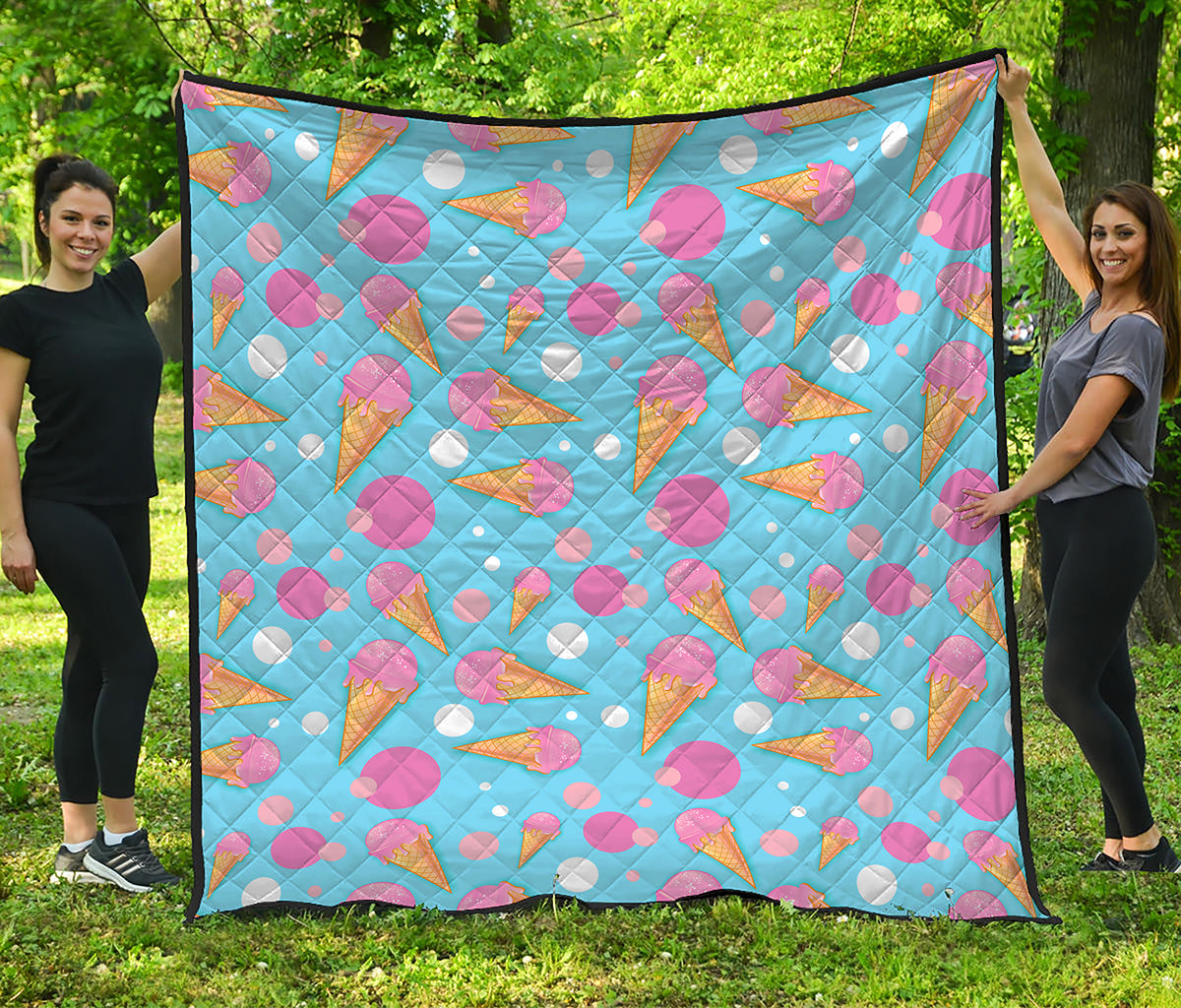Pink Ice Cream Pattern Print Quilt