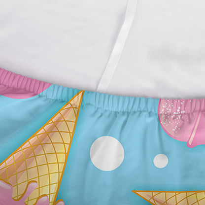 Pink Ice Cream Pattern Print Sofa Cover