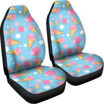 Pink Ice Cream Pattern Print Universal Fit Car Seat Covers