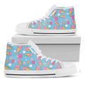 Pink Ice Cream Pattern Print White High Top Sneakers