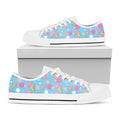 Pink Ice Cream Pattern Print White Low Top Sneakers