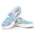 Pink Ice Cream Pattern Print White Slip On Sneakers