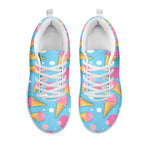 Pink Ice Cream Pattern Print White Sneakers