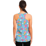 Pink Ice Cream Pattern Print Women's Racerback Tank Top