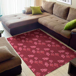Pink Japanese Lantern Pattern Print Area Rug