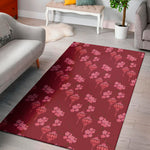 Pink Japanese Lantern Pattern Print Area Rug