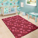 Pink Japanese Lantern Pattern Print Area Rug