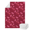 Pink Japanese Lantern Pattern Print Blanket