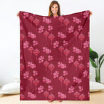 Pink Japanese Lantern Pattern Print Blanket