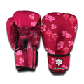 Pink Japanese Lantern Pattern Print Boxing Gloves