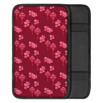 Pink Japanese Lantern Pattern Print Car Center Console Cover