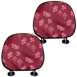 Pink Japanese Lantern Pattern Print Car Headrest Covers