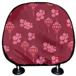 Pink Japanese Lantern Pattern Print Car Headrest Covers