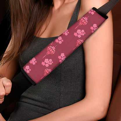 Pink Japanese Lantern Pattern Print Car Seat Belt Covers