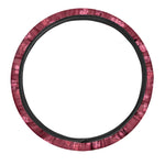 Pink Japanese Lantern Pattern Print Car Steering Wheel Cover