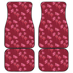 Pink Japanese Lantern Pattern Print Front and Back Car Floor Mats