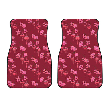 Pink Japanese Lantern Pattern Print Front Car Floor Mats