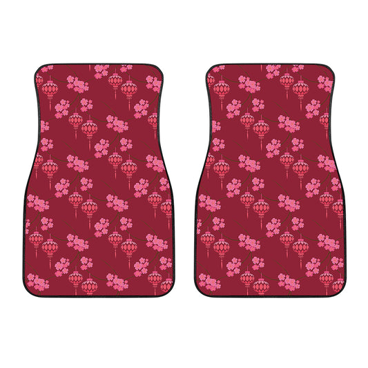 Pink Japanese Lantern Pattern Print Front Car Floor Mats