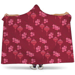 Pink Japanese Lantern Pattern Print Hooded Blanket