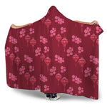 Pink Japanese Lantern Pattern Print Hooded Blanket