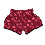 Pink Japanese Lantern Pattern Print Muay Thai Boxing Shorts