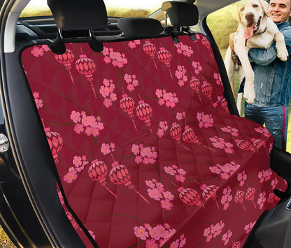Pink Japanese Lantern Pattern Print Pet Car Back Seat Cover
