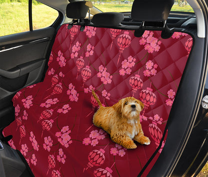 Pink Japanese Lantern Pattern Print Pet Car Back Seat Cover