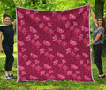 Pink Japanese Lantern Pattern Print Quilt