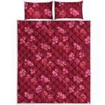 Pink Japanese Lantern Pattern Print Quilt Bed Set