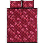 Pink Japanese Lantern Pattern Print Quilt Bed Set