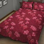 Pink Japanese Lantern Pattern Print Quilt Bed Set