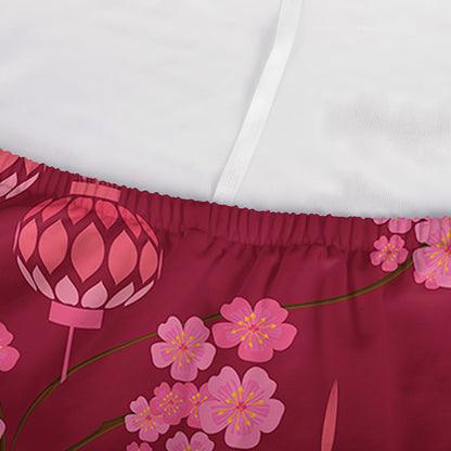 Pink Japanese Lantern Pattern Print Sofa Cover