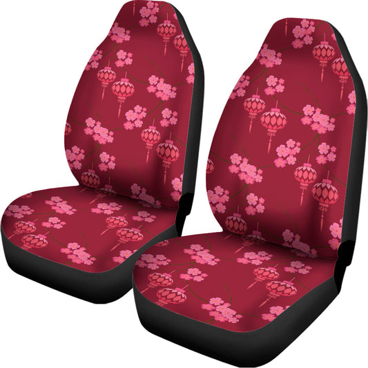 Pink Japanese Lantern Pattern Print Universal Fit Car Seat Covers