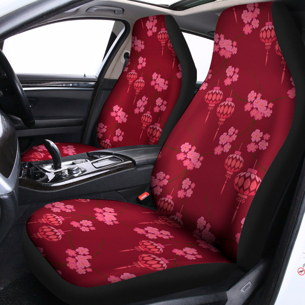 Pink Japanese Lantern Pattern Print Universal Fit Car Seat Covers