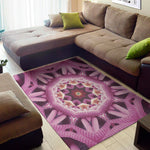 Pink Kaleidoscope Print Area Rug