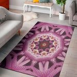 Pink Kaleidoscope Print Area Rug
